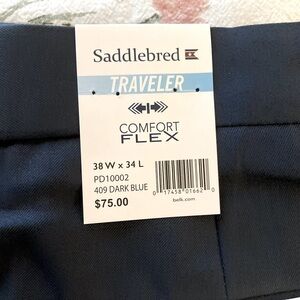 Saddlebred TRAVELER COMFORT 38 W x 34 L 409 DARK BLUE Pants